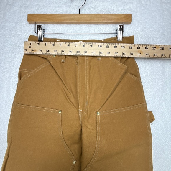 Vintage Carhartt Double Front Logger Pants Mens 30x34 62W Brown NWT NOS Faded - Picture 6 of 12
